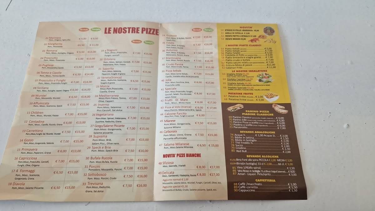 Menu di Ristorante Trattoria Linfano 