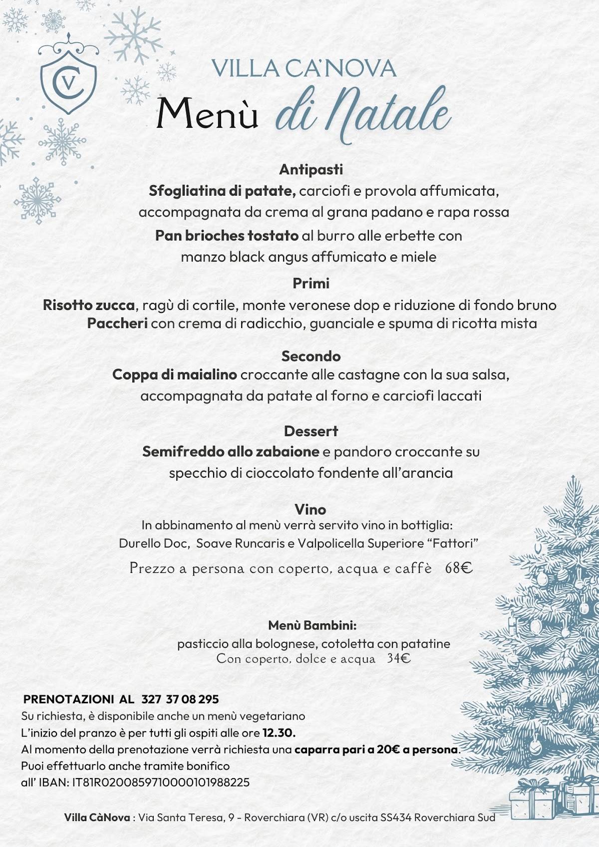 Menu de Ristorante Villa CàNova