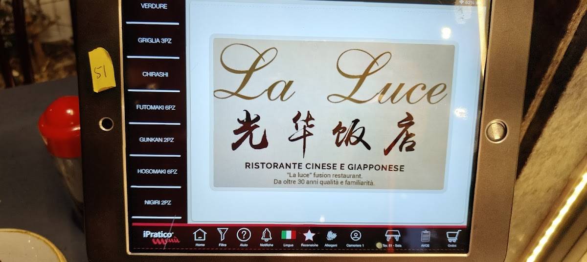 Menu di Ristorante cinese giapponese La luce 