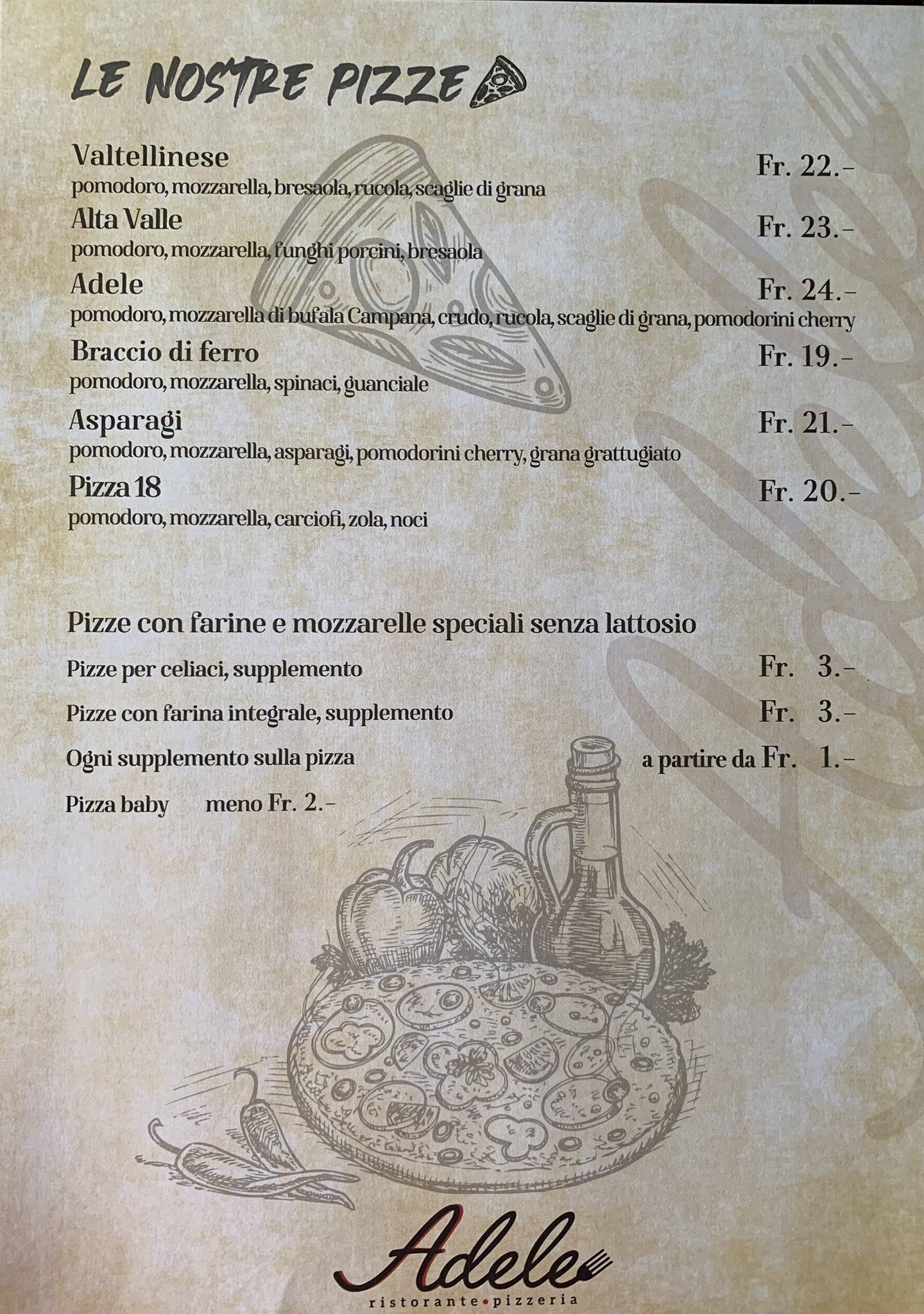 Menu di Ristorante Pizzeria Adele 