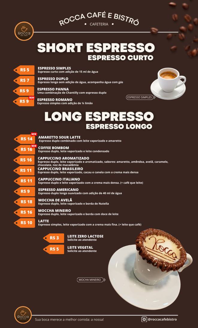 Rocca Café Bistrô cardápio