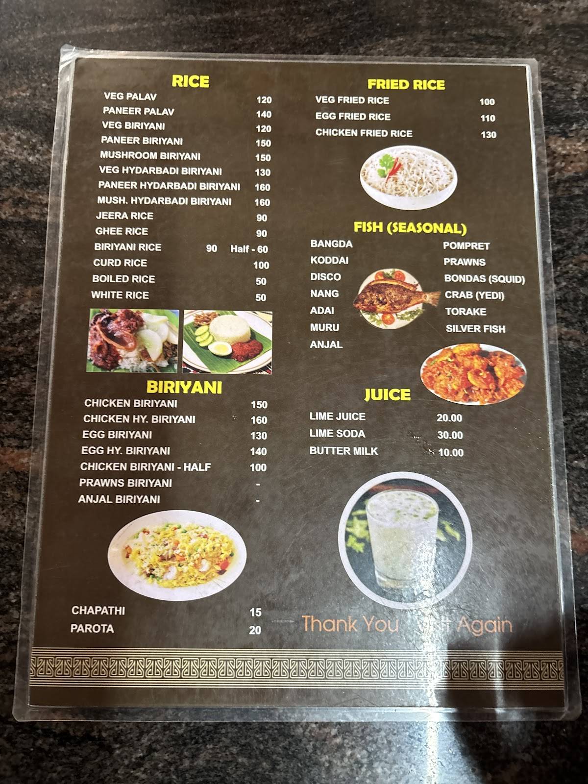 Ruchitha Restaurant menu