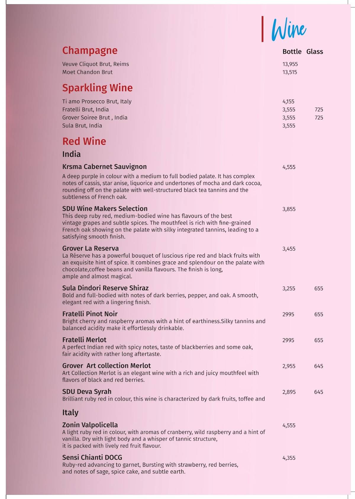 SALT - Indian Restaurant Bar & Grill menu