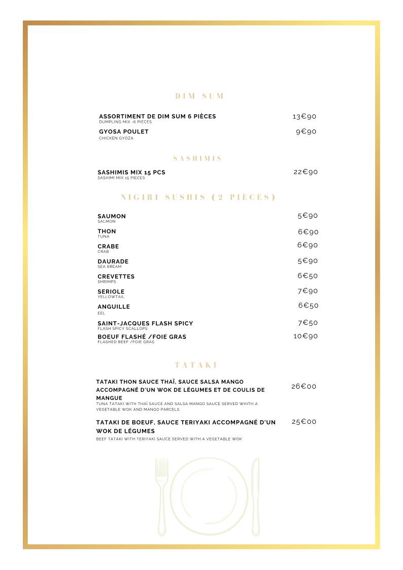 Menu de SYA