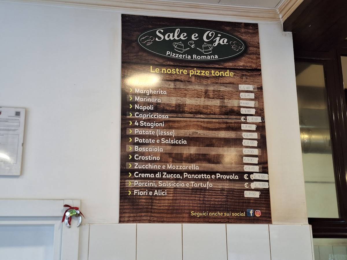 Menu di Sale e Ojo 
