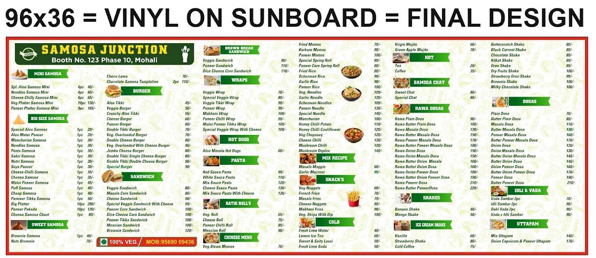 Samosa Junction menu