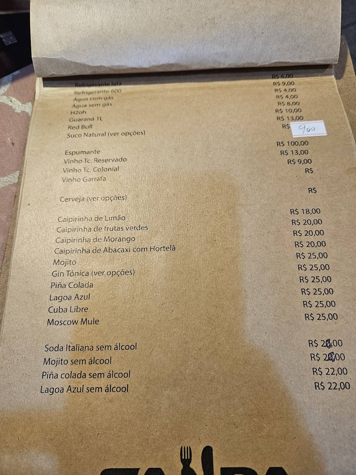 Restaurante Sampa cardápio