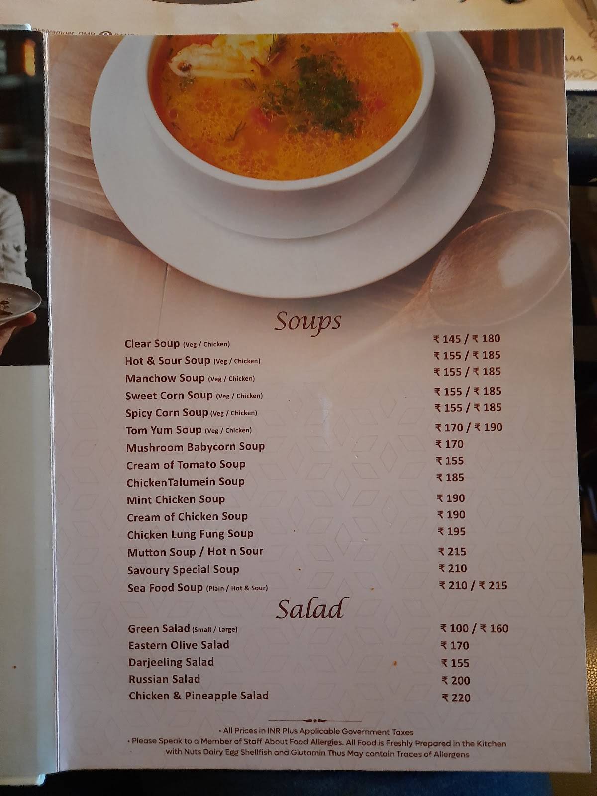 Savoury SeaShell Restaurant - Velachery menu