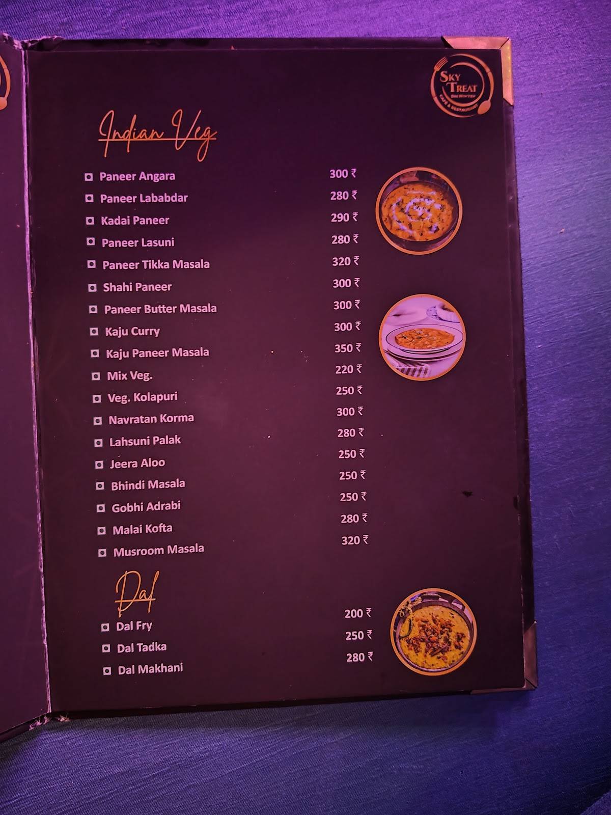 Sky Treat Cafe & Restaurant menu