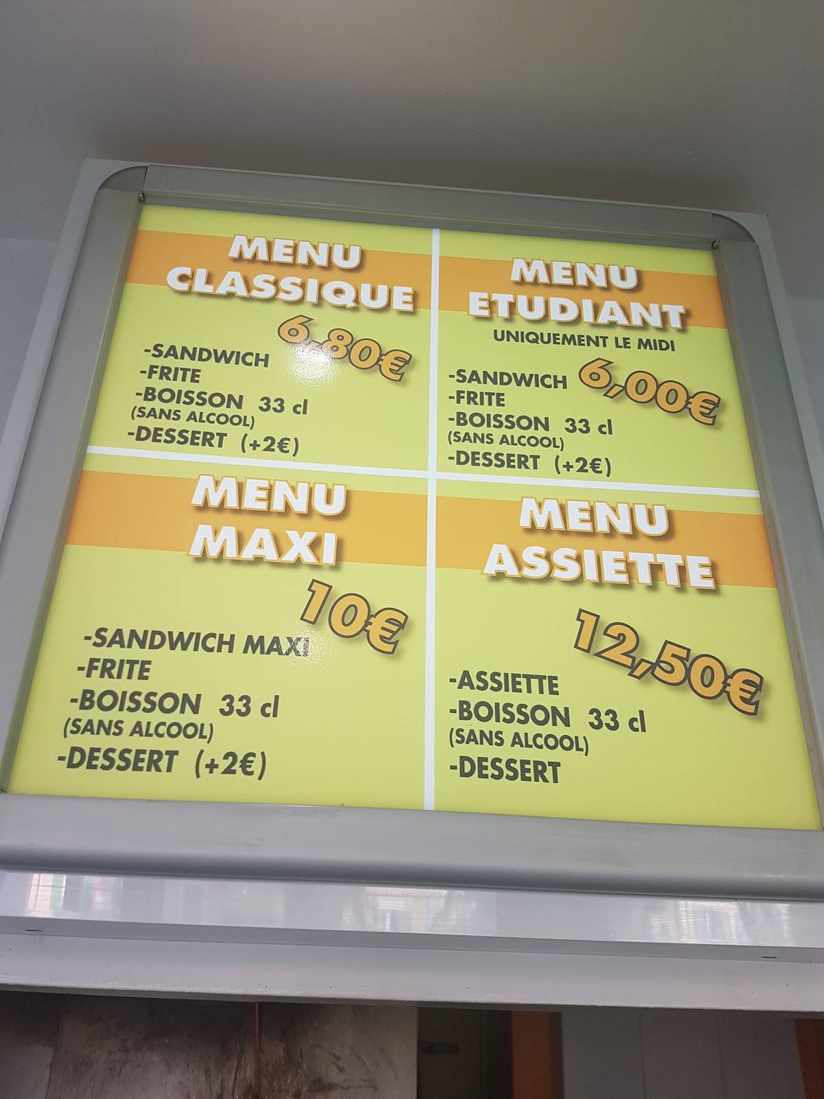 Menu de Snack Istanbul