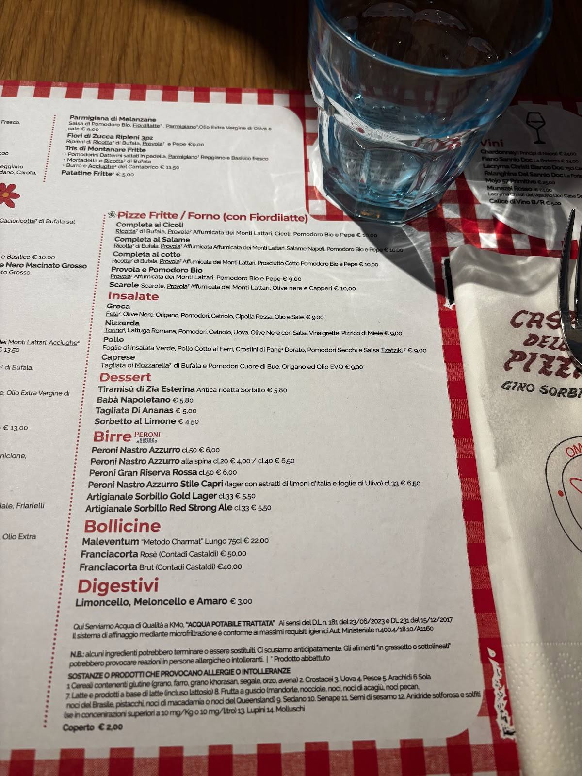Menu di Sorbillo Vomero 
