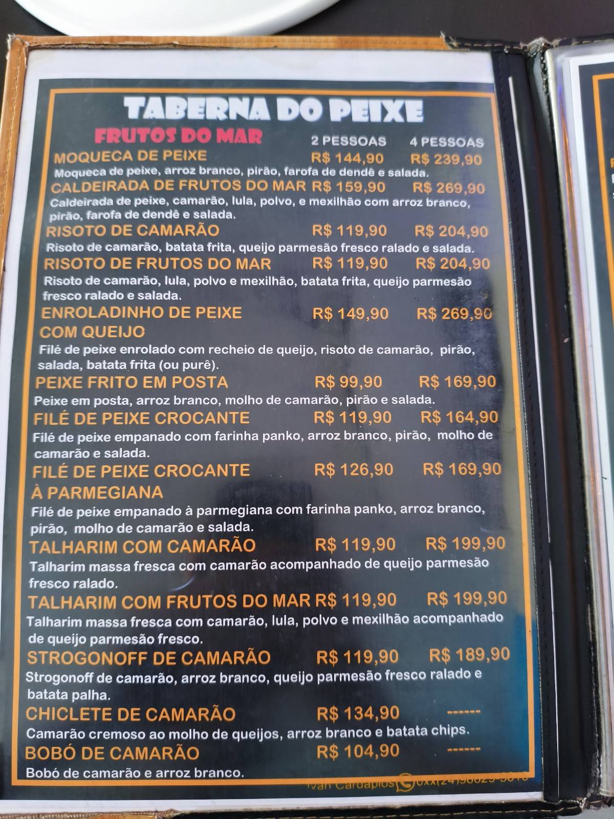 TABERNA DO PEIXE - NILÓPOLIS cardápio