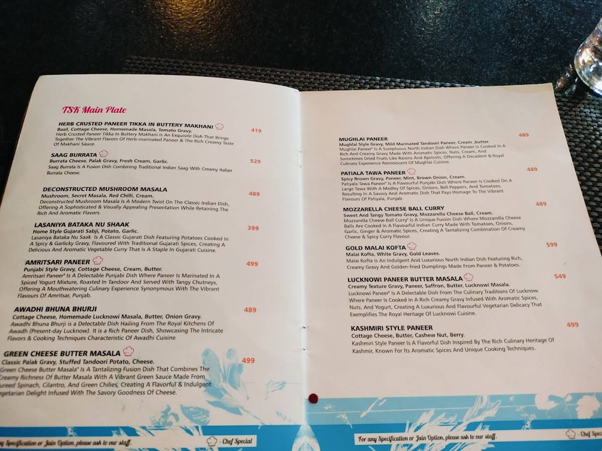 The Secret Kitchen menu