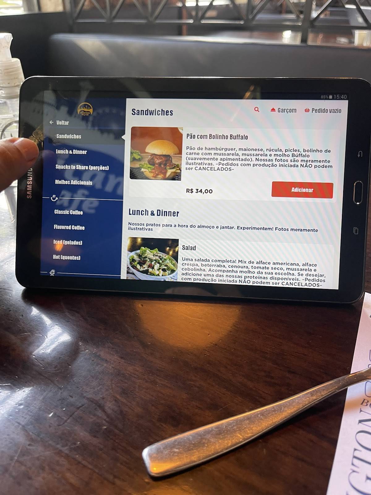 The American Way Cafe & Food cardápio