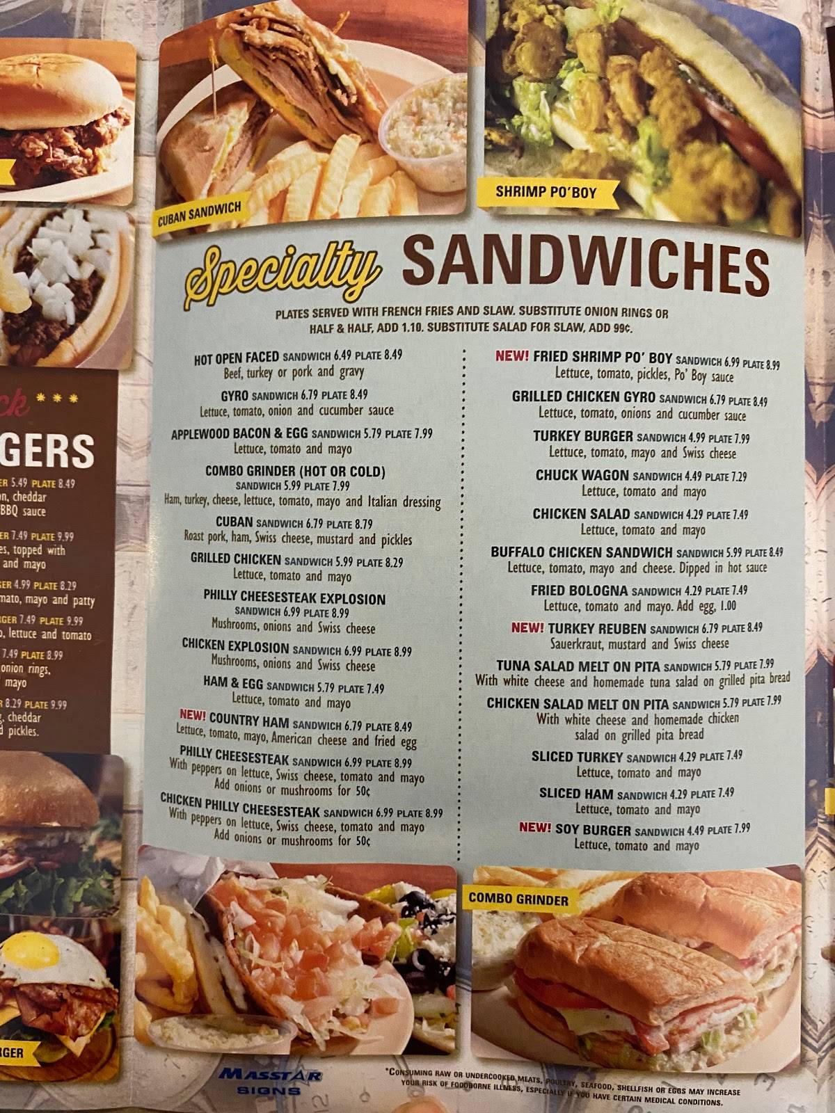 Menu at The BIG Clock of Powdersville restaurant, Greenville, SC153