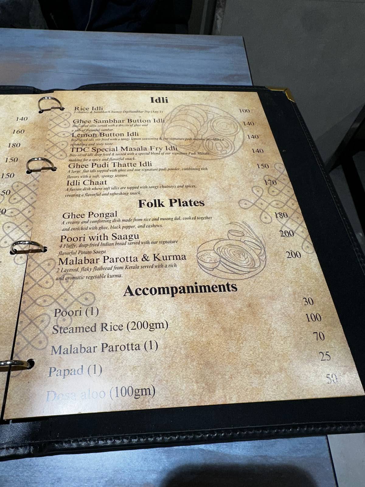 The Dakshiini Cafe Noida sector 18 menu