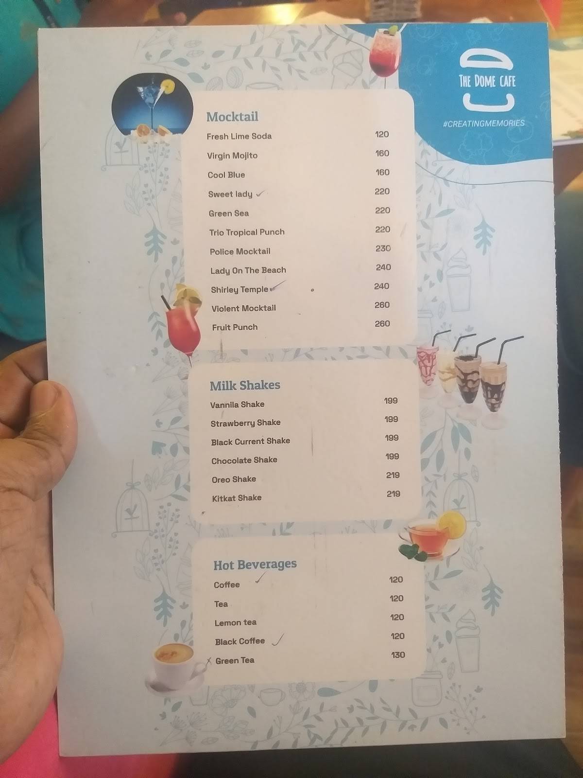 Menu at The Dome Cafe Koramangala, Bengaluru