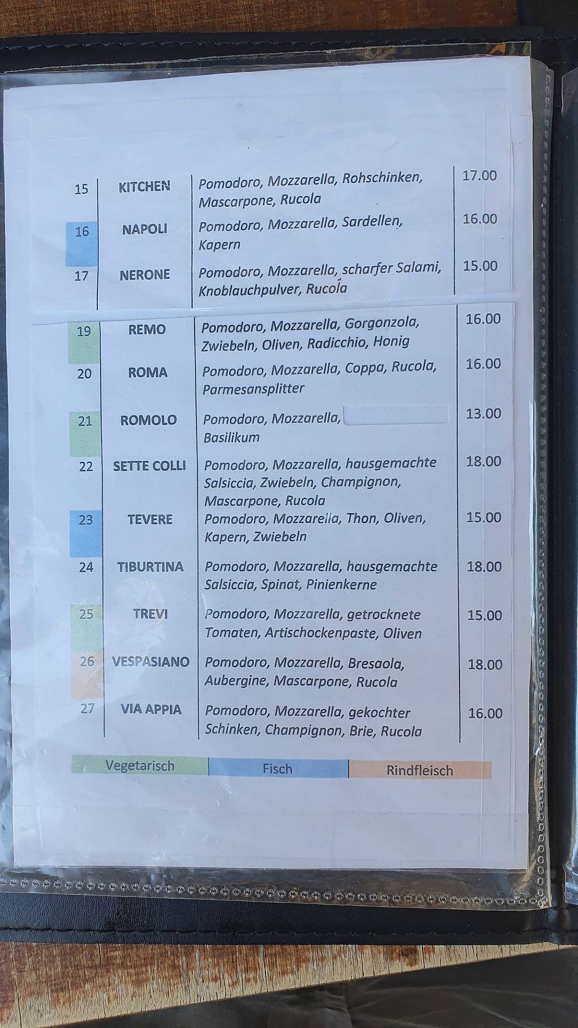 Menu de The Kitchen Focacceria