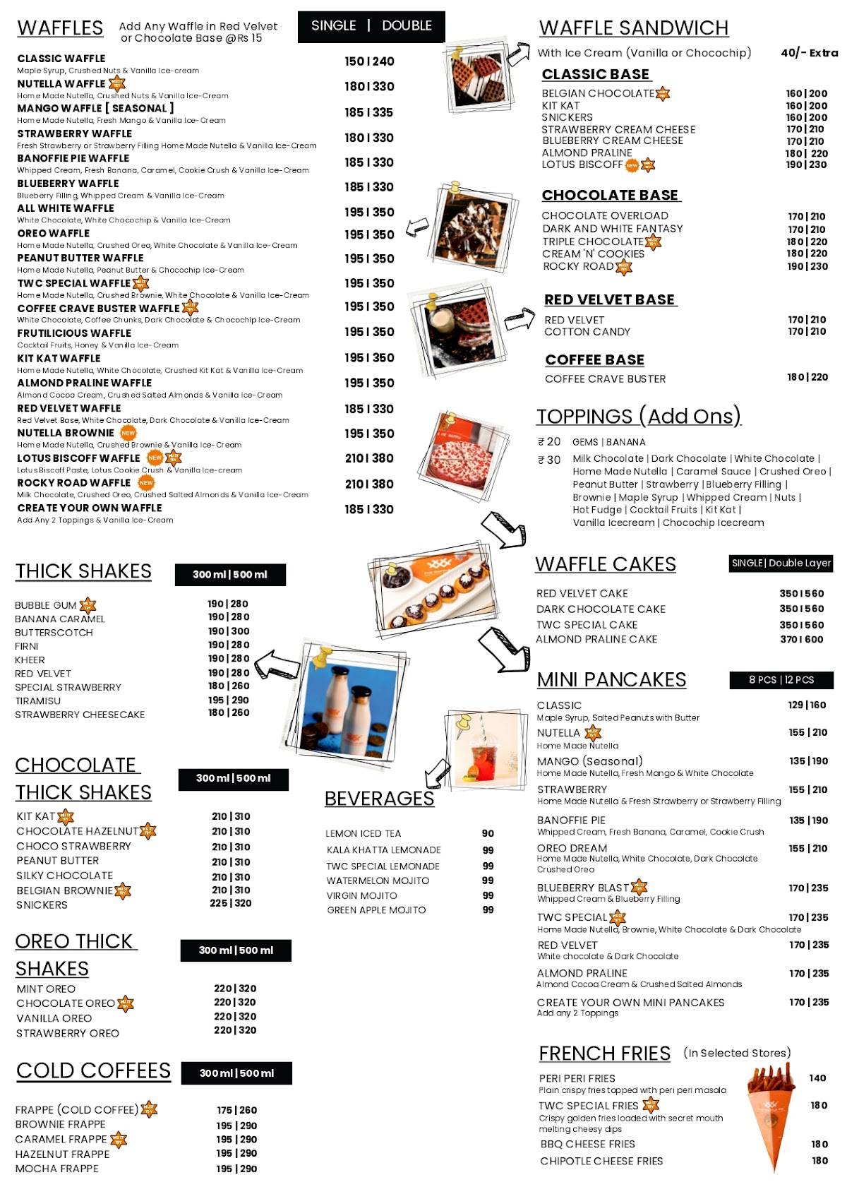 The Waffle Co. menu