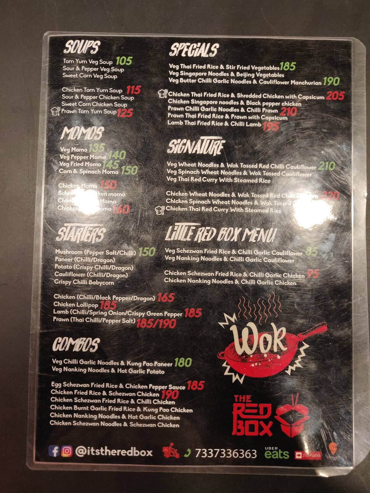 The Red box menu