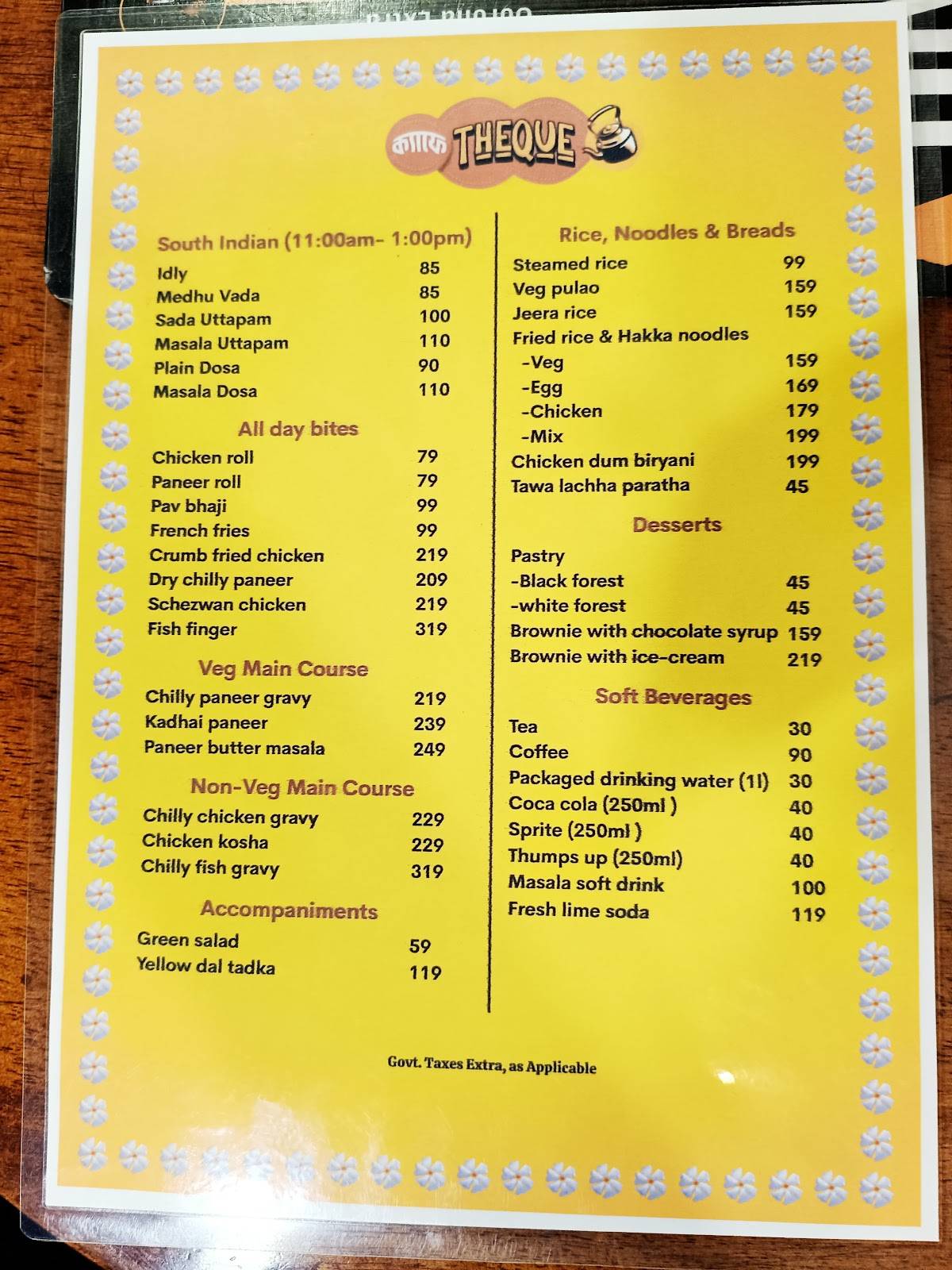 Theque menu