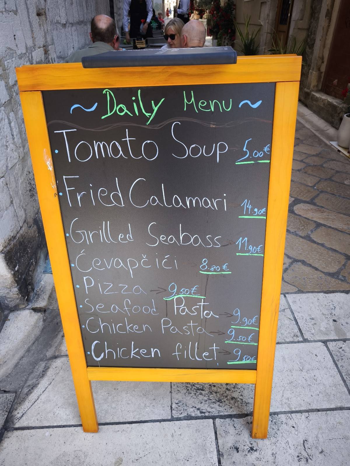 Menu di Restaurant Tinel 