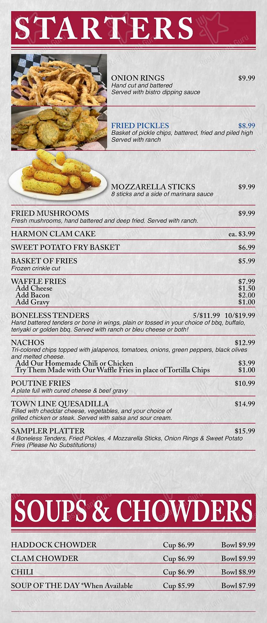Menu at Town Line Family Restaurant, Lyman, 10 New County Rd
