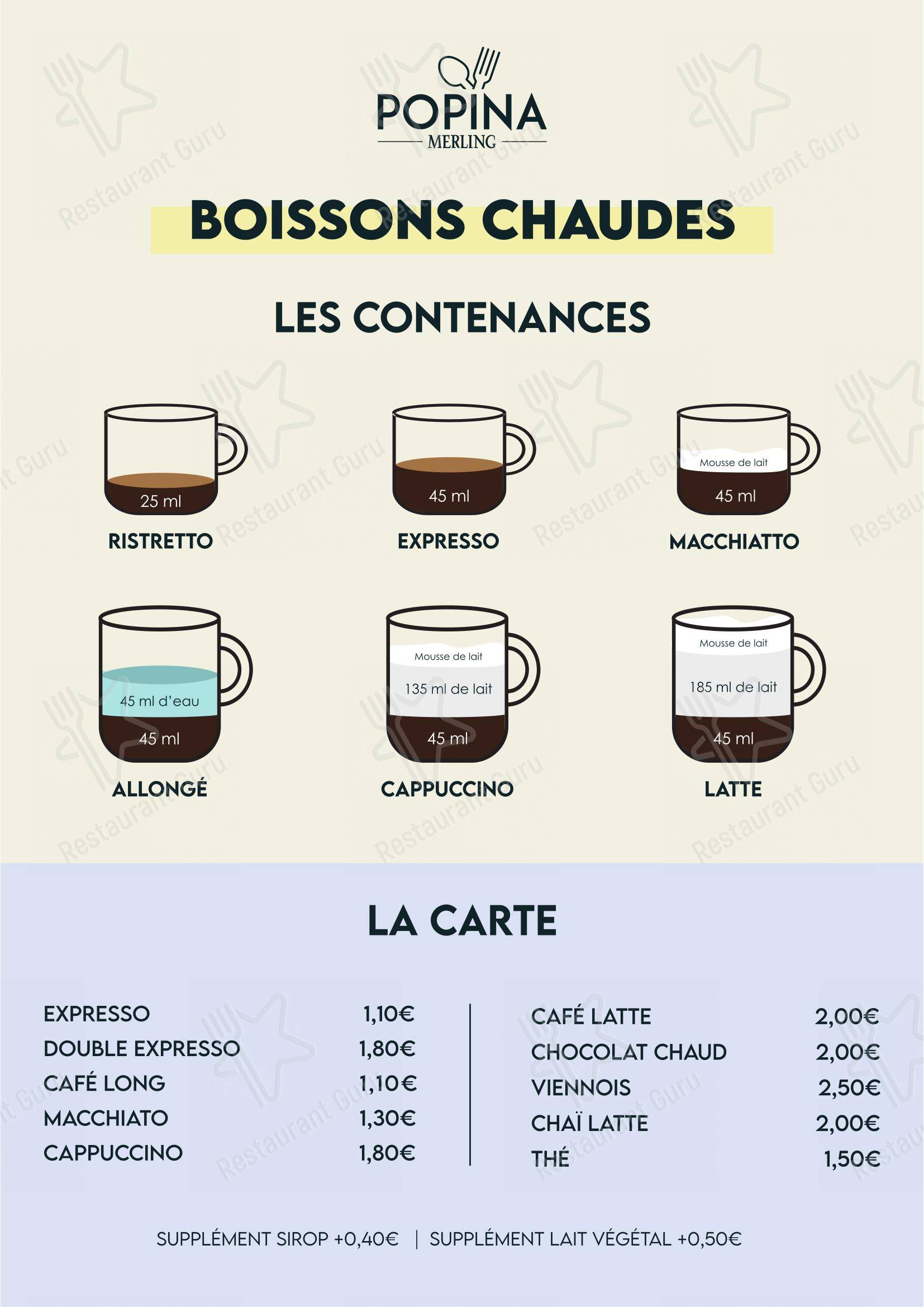 Menu pour Restaurant Universitaire Vespucci dans La Rochelle