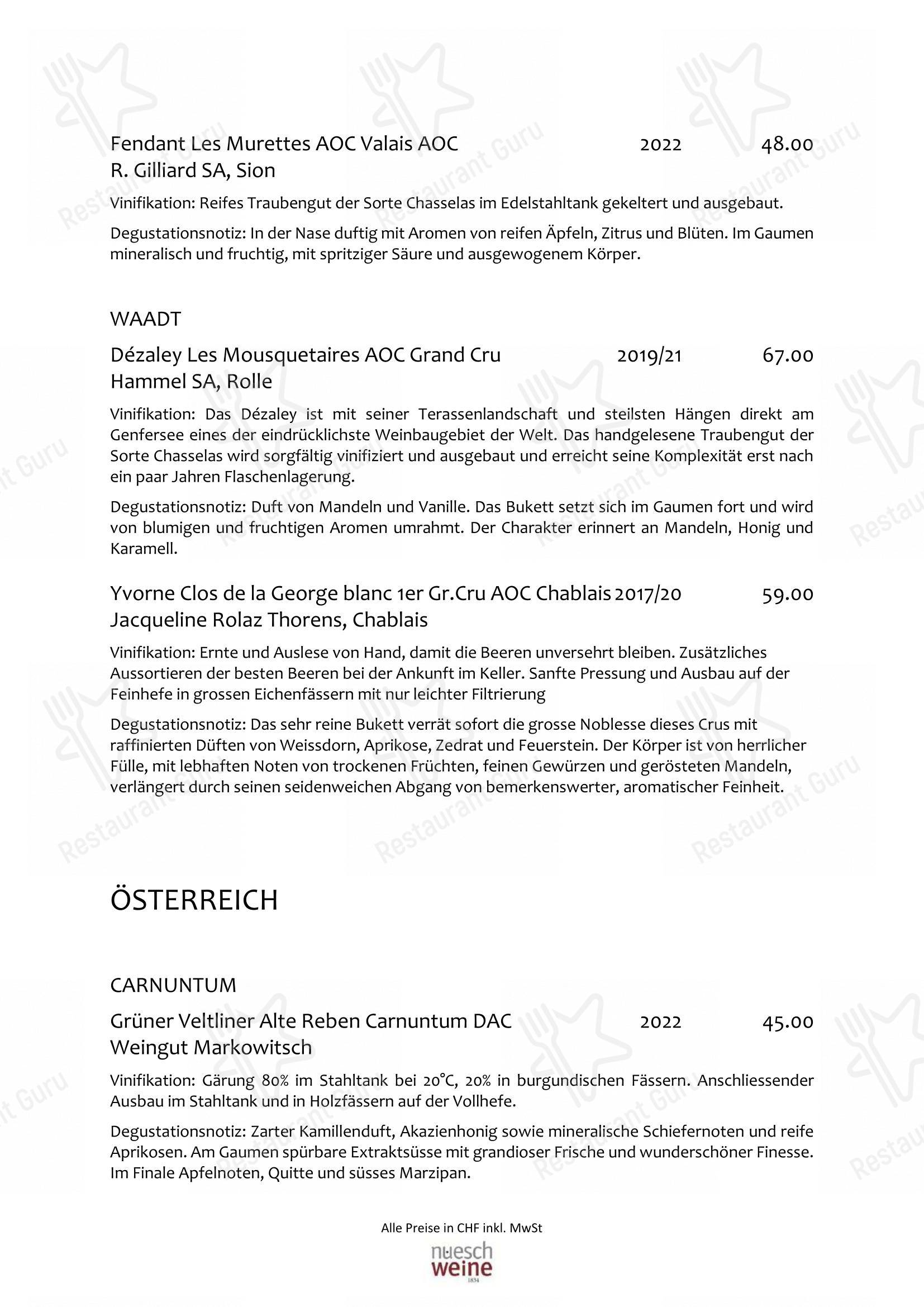 Menu per Restaurant VIVA St. Moritz in San Maurizio