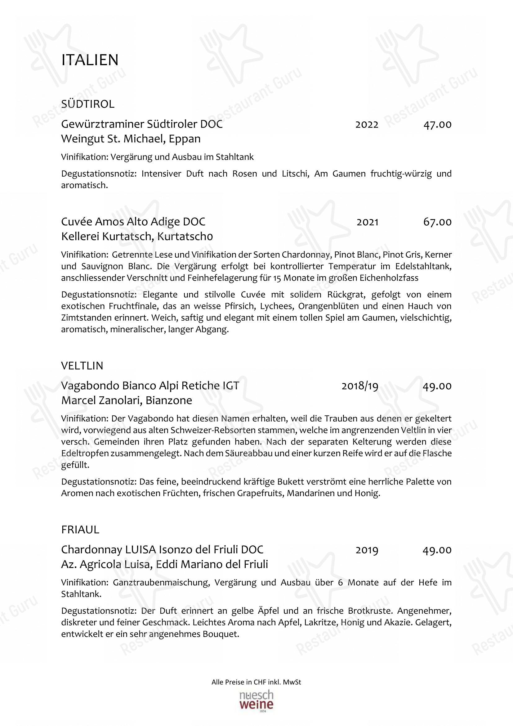 Menu per Restaurant VIVA St. Moritz in San Maurizio