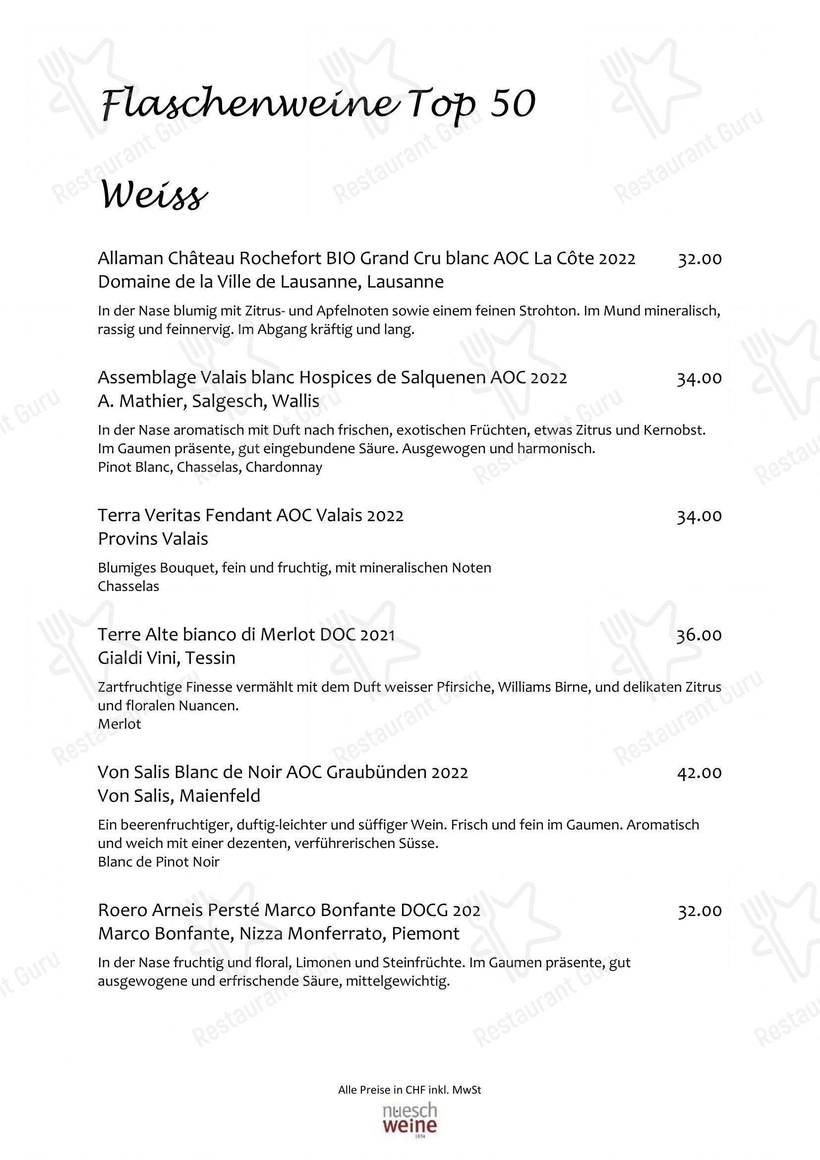 Menu di Restaurant VIVA St. Moritz - Menu