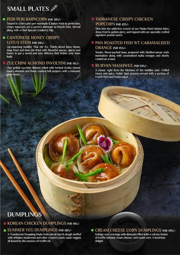 VYANA - World Cuisine Mocktails Al Fresco Rooftop Dining menu