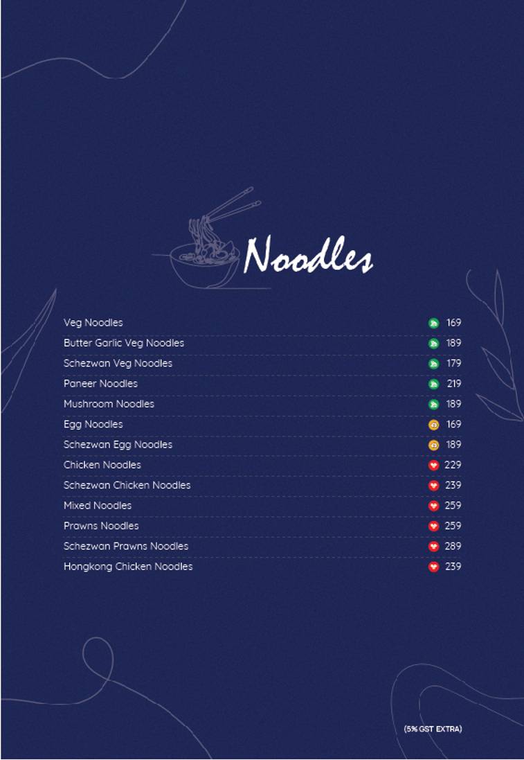 MAZALI RESTAURANT menu