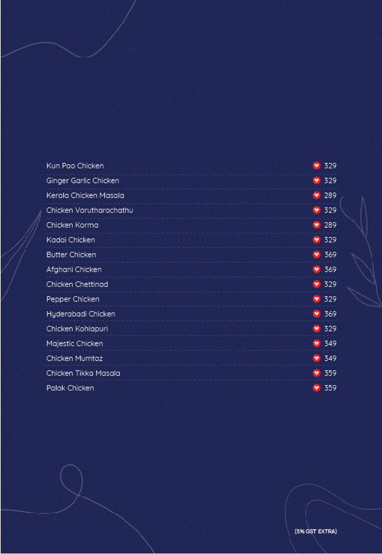 MAZALI RESTAURANT menu