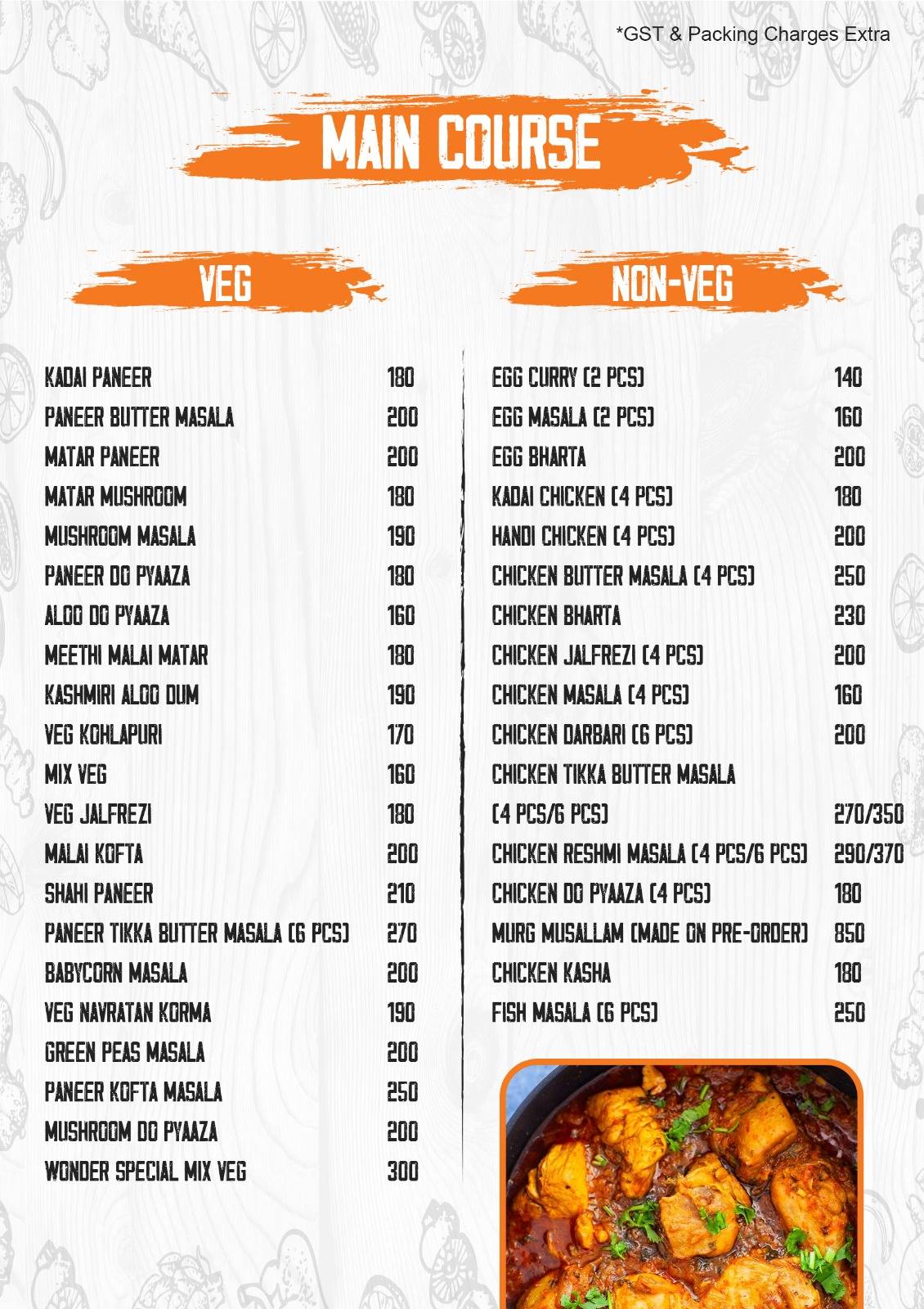 WONDER CAFÉ - Fine Dining menu