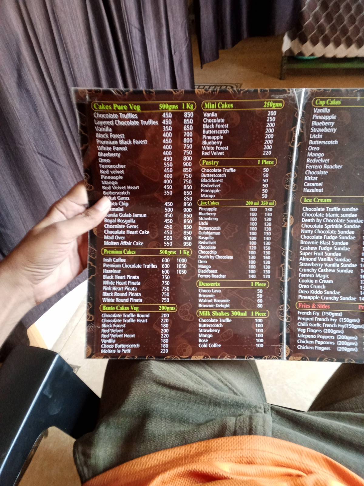 WarmOven Fresh Cakes and Desserts menu