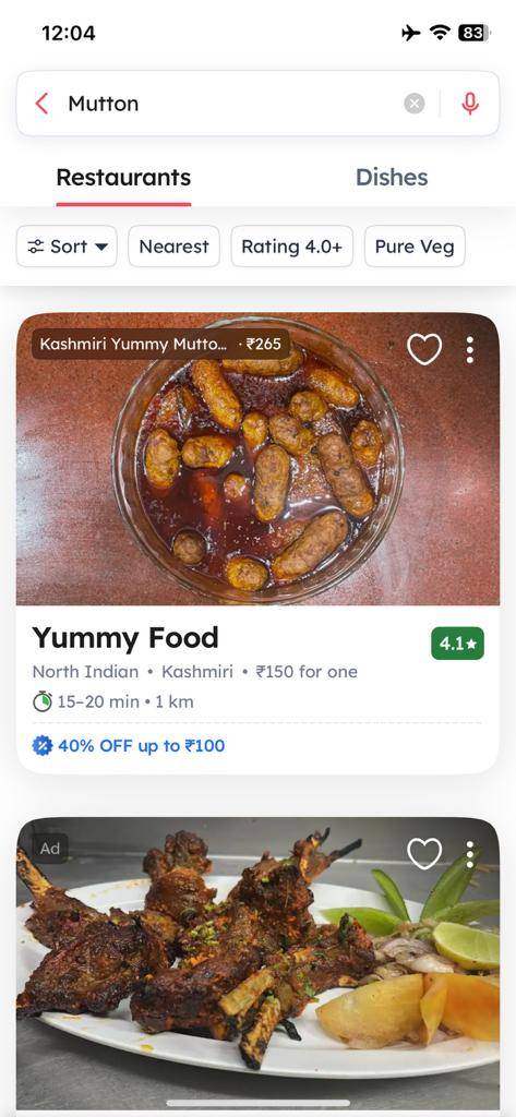 YUMMY FOOD menu