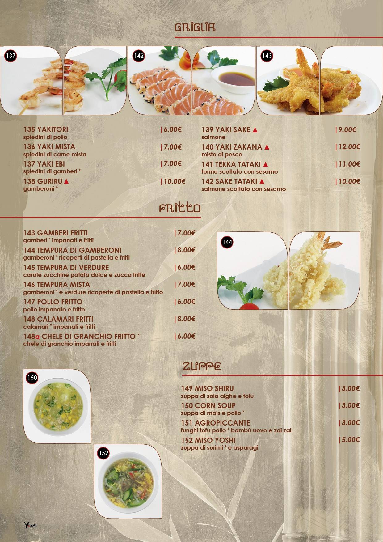 Menu di Yoshi 