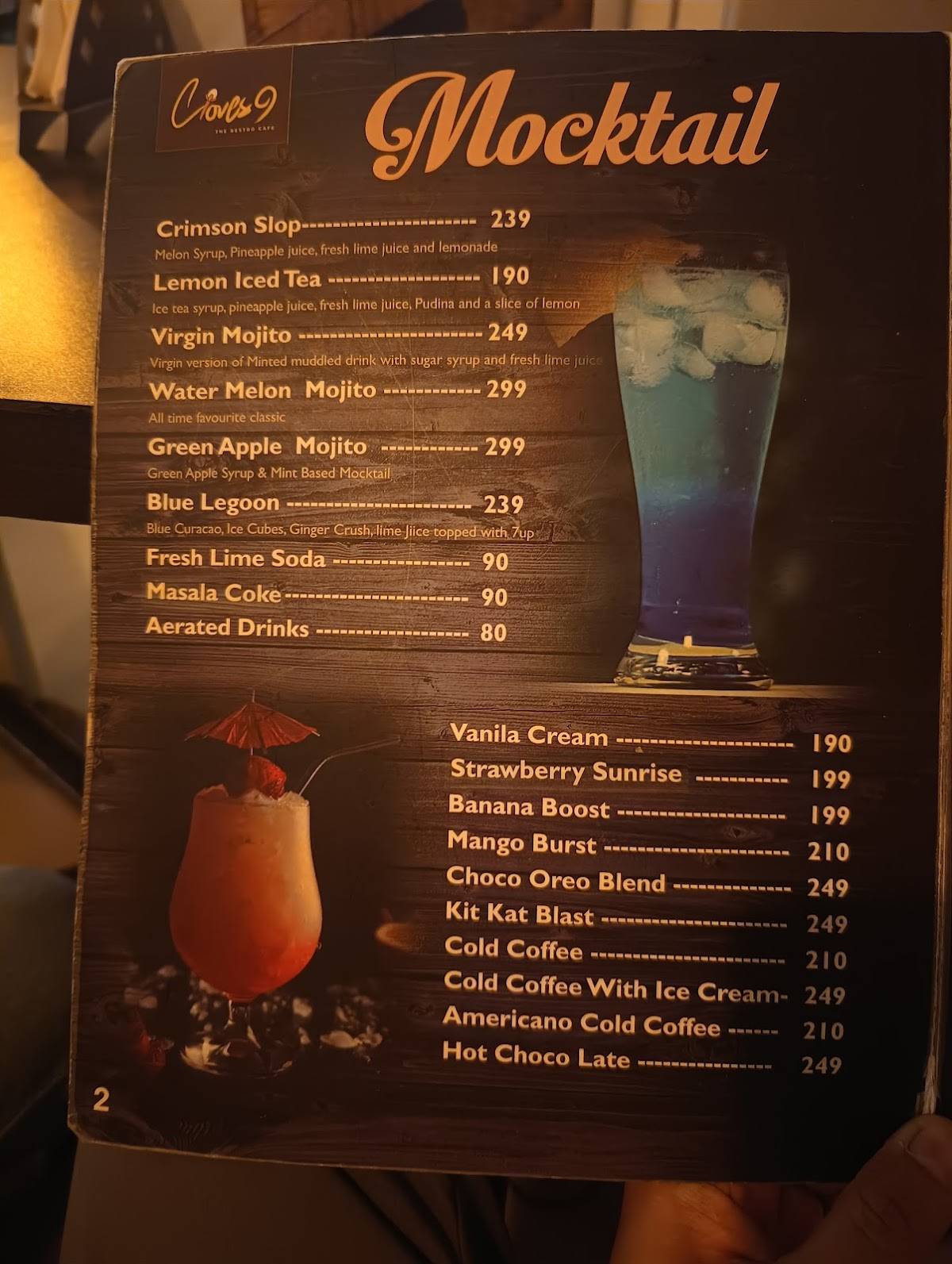 Woodsmoke Restro menu