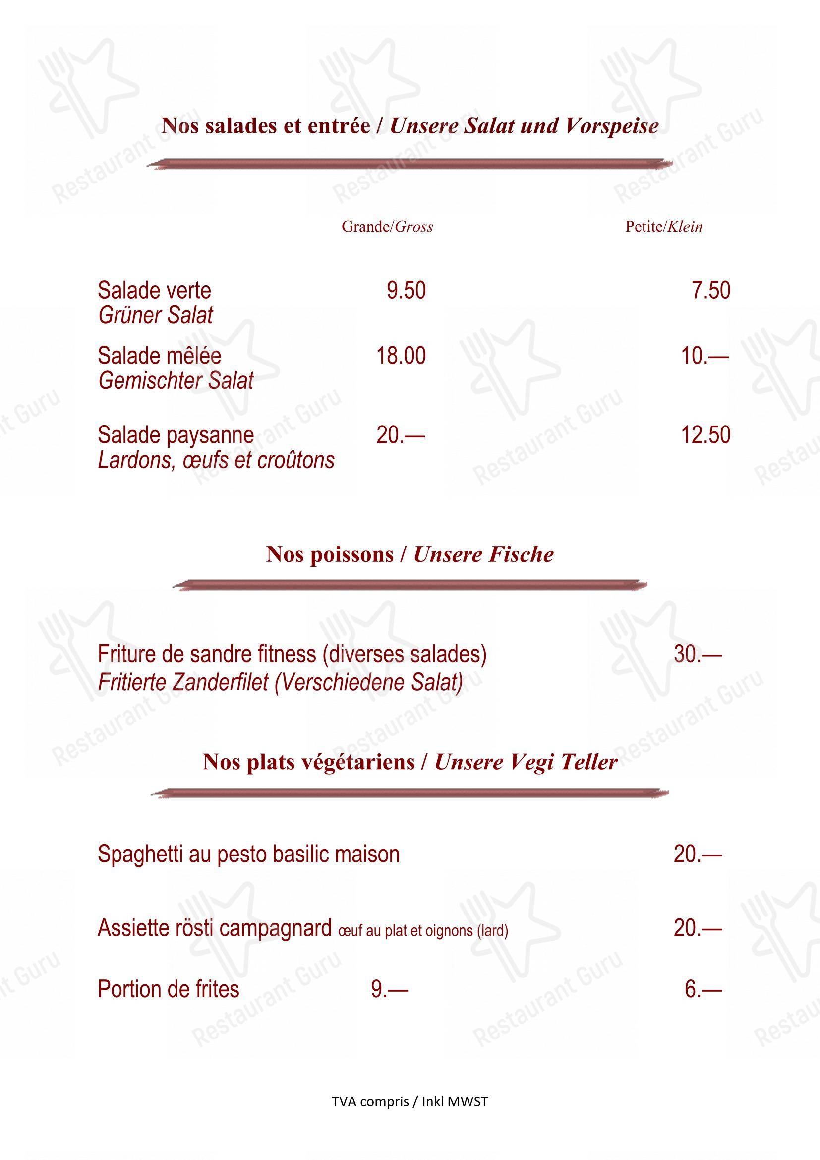 Menu bar per Restaurant l'Etrier d'Argent ristorante