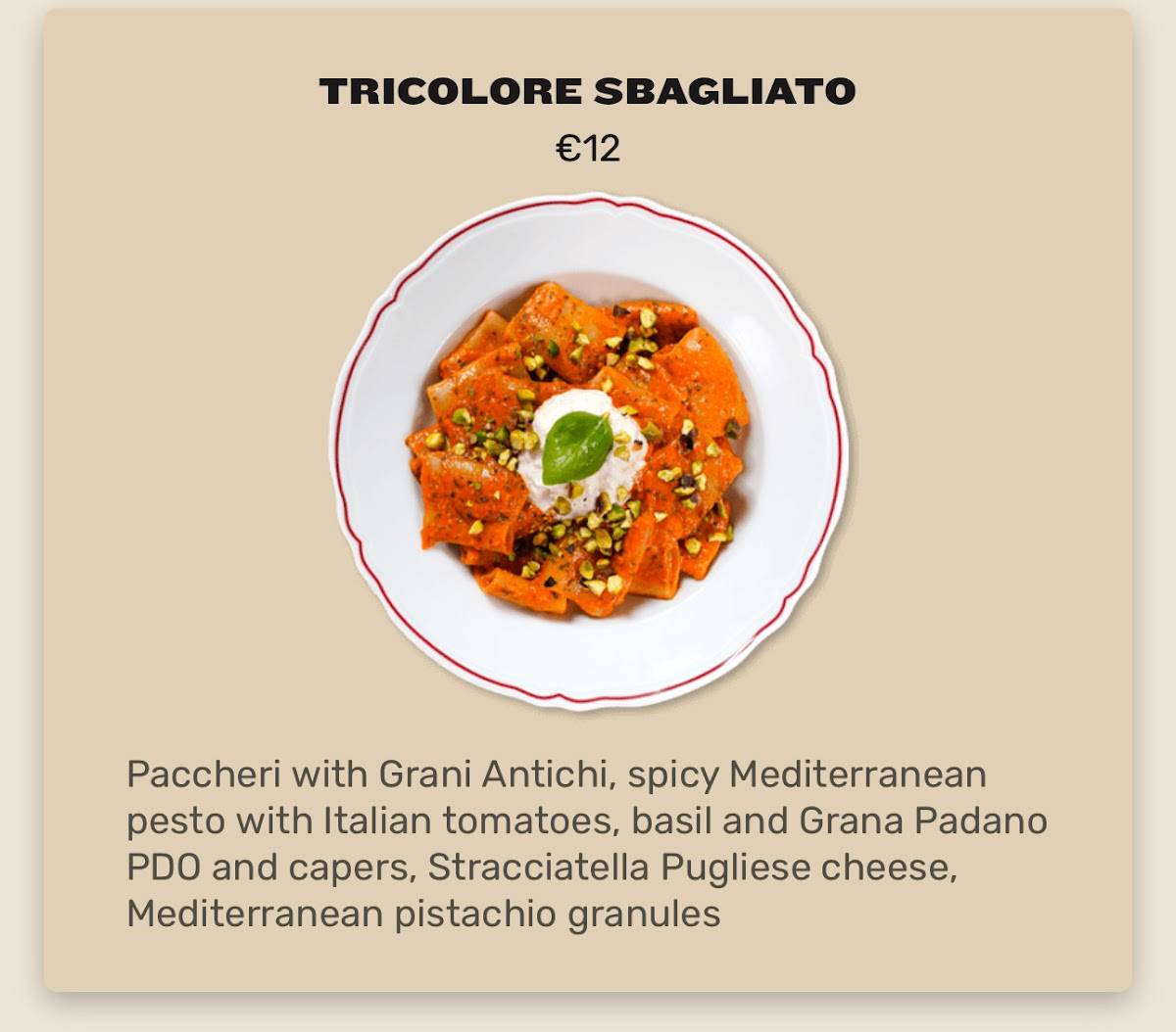 Menu di miscusi pasta fresca - Milano Centrale 