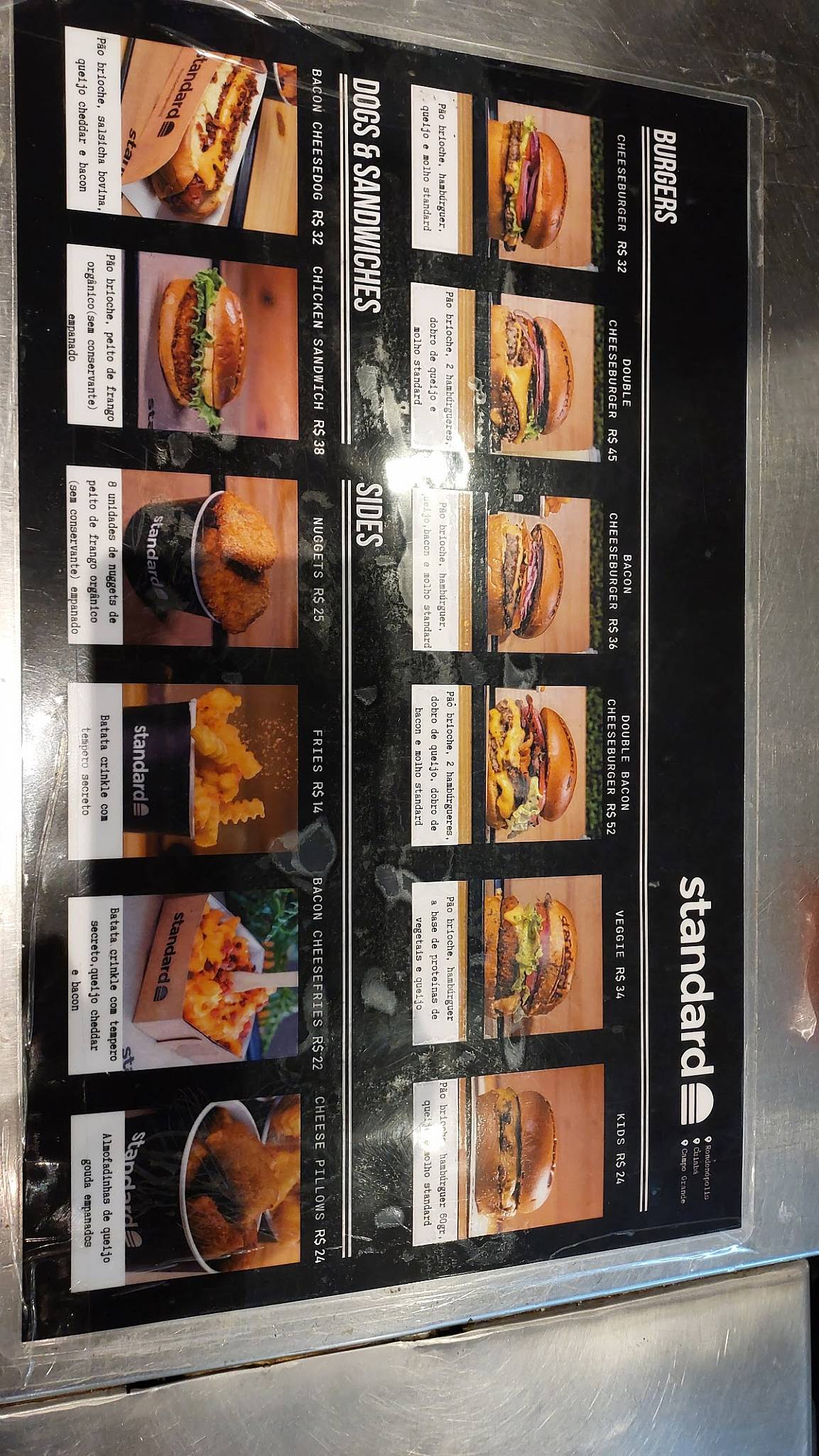 standard burger cardápio