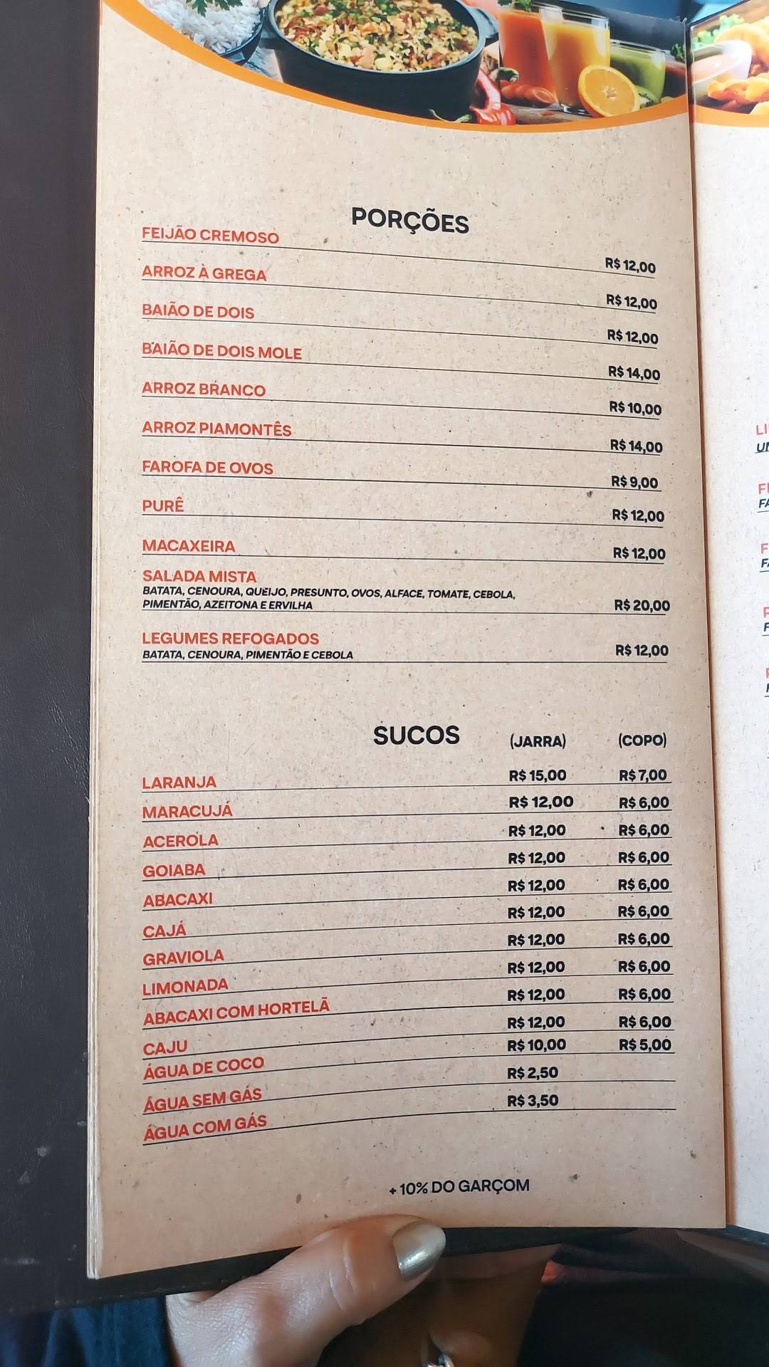 Restaurante Chalé cardápio