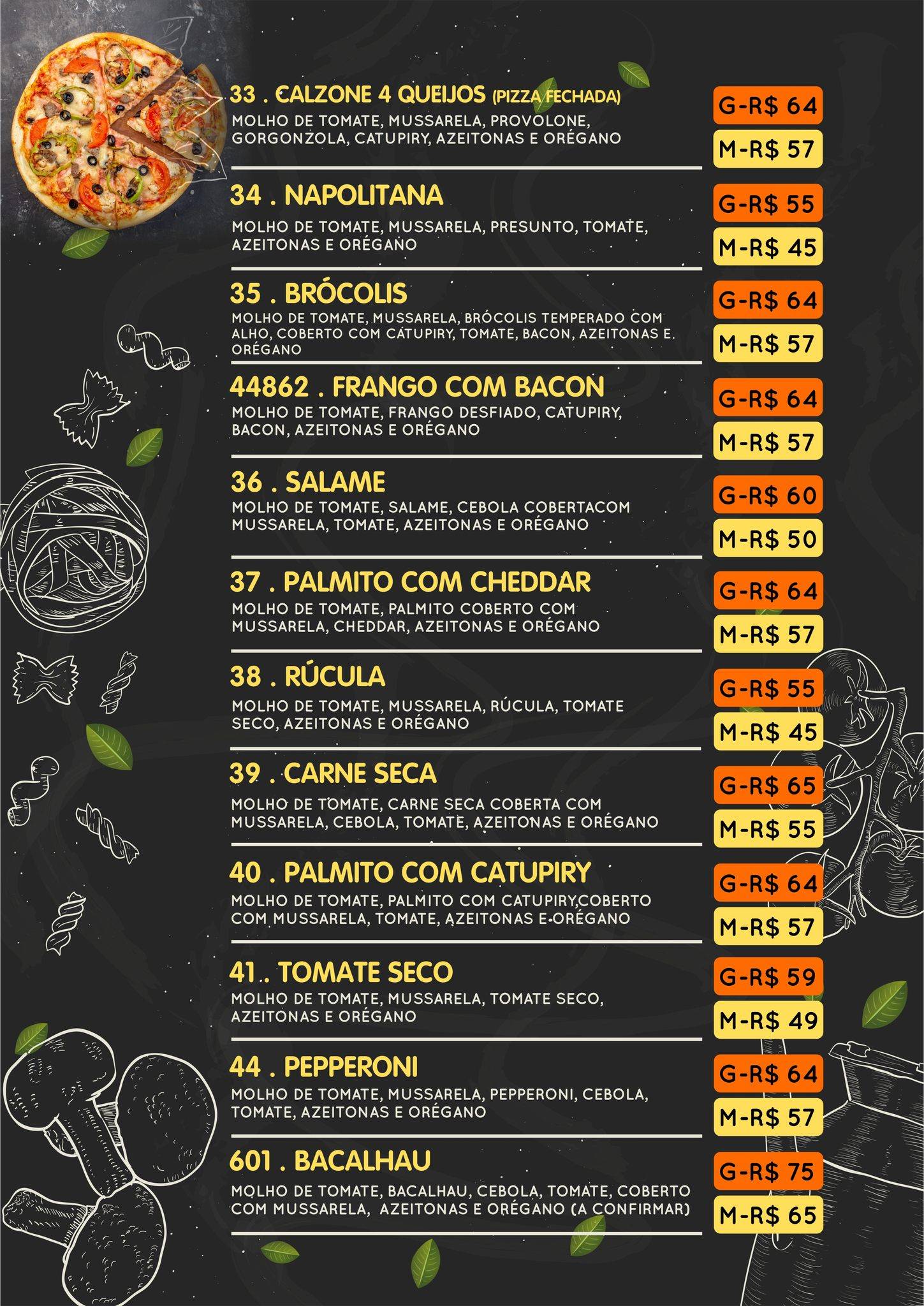 Restaurante, Choperia e Pizzaria Fênix cardápio
