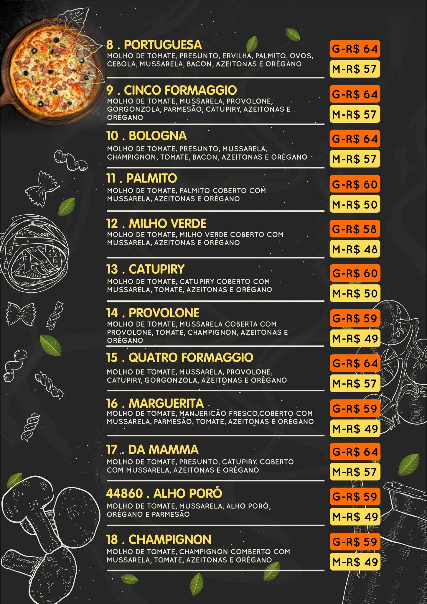 Restaurante, Choperia e Pizzaria Fênix cardápio