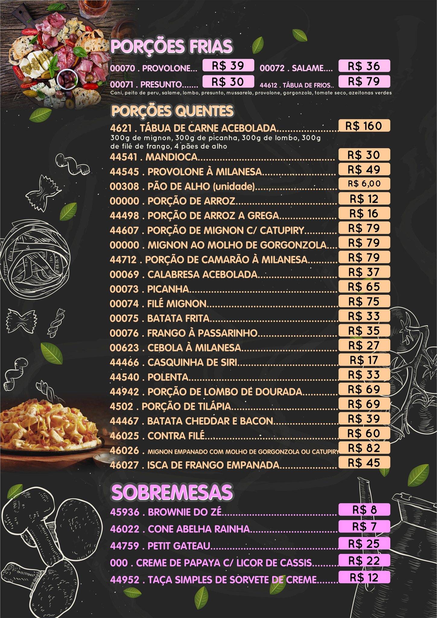 Restaurante, Choperia e Pizzaria Fênix cardápio