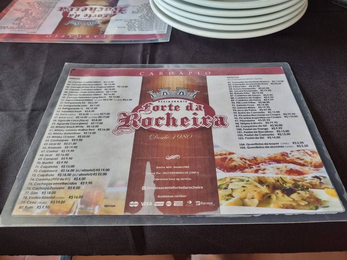 Restaurante Forte da Rocheira cardápio