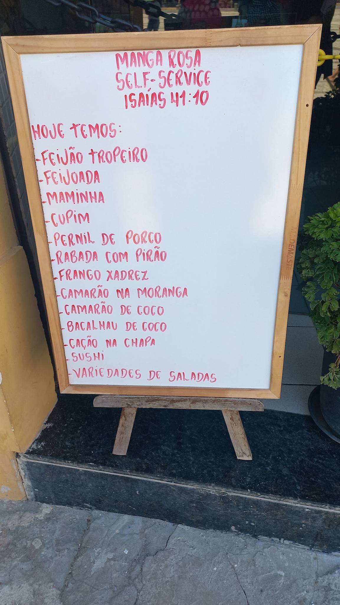Restaurante Manga Rosa Self Service Praça do Carmo Recife cardápio