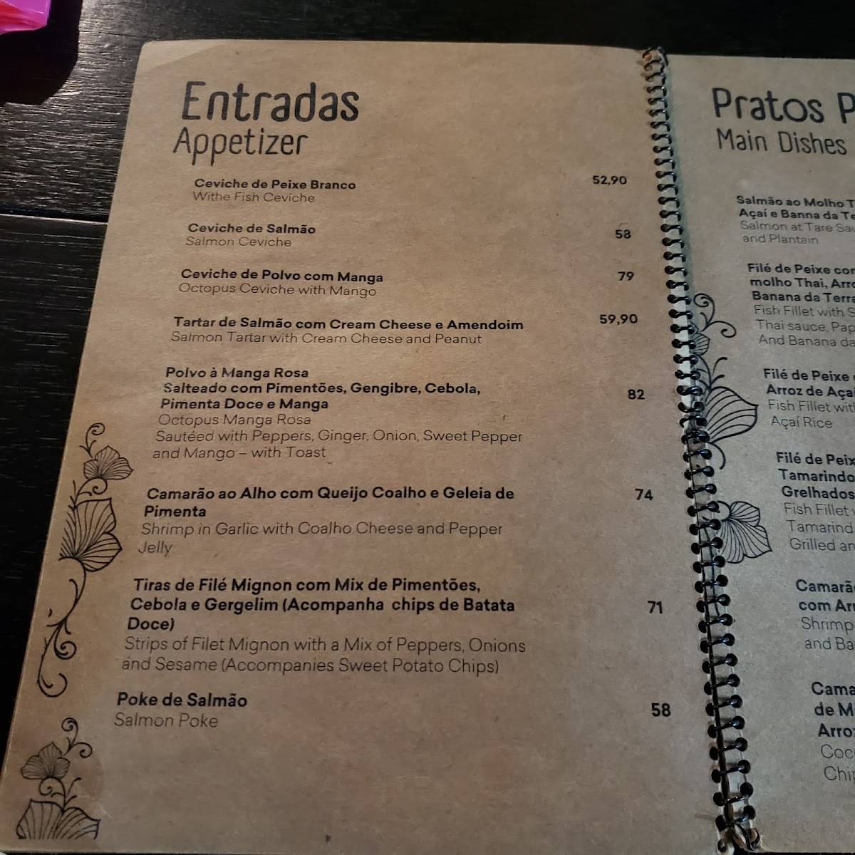 Manga Rosa Restaurante cardápio