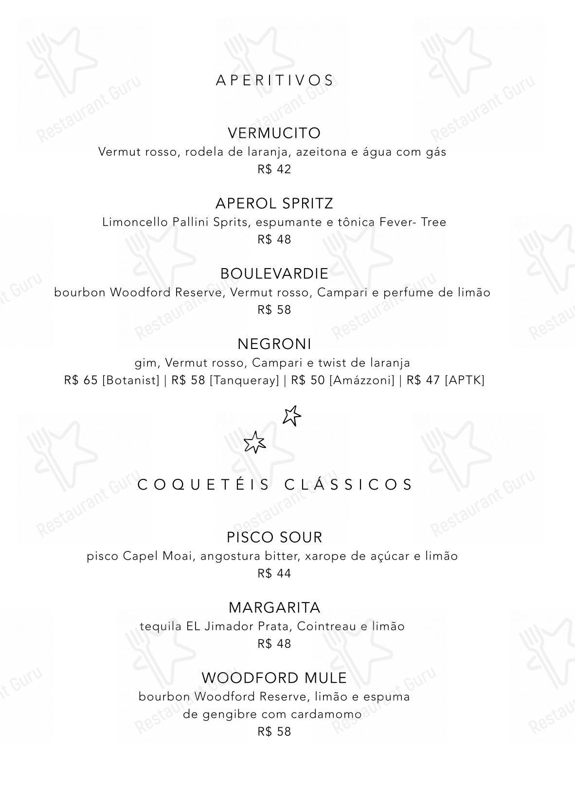 Menu para Restaurante Manioca restaurante